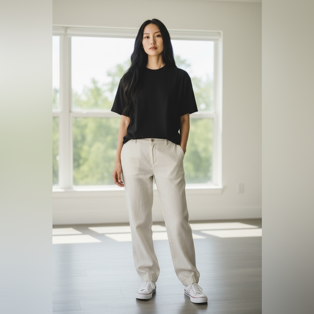 J. Crew Cream Straight Leg Pants